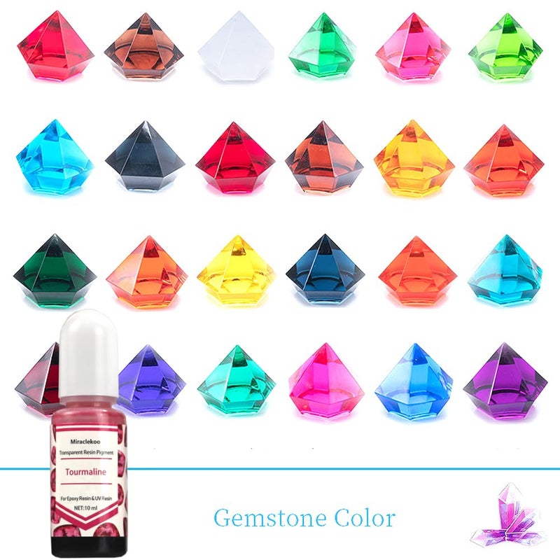 Miraclekoo 24 Colors Epoxy UV Resin Color Pigment Liquid Epoxy Resin Dye Colorant,10ml Each,Transparent - Image 3